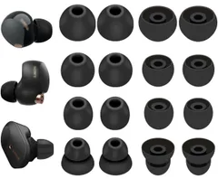 4サイズ 用イヤーピース 8ペア シリコン製イヤーチップ イヤーキャップ 100XM4 快適 フィット感 装着感向上 快適 1000XM5用イヤーピース 水洗い可能 XM5／XM4 イヤーピース Sony用イヤーピース 【ブラック 4サイズ 8ペア】(23b8