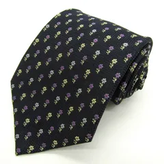 フランコバレンチノ ブランド ネクタイ 花柄 シルク PO メンズ ネイビー FRANCO VALENTINO 【中古】