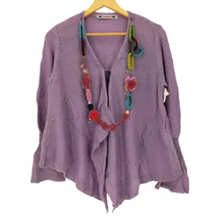 アルベロベロ OLLEBOREBLA オレボレブラ ビジュー装飾 アップリケ アンゴラ混 レーヨン 変形カーディガン レディース 表記無 