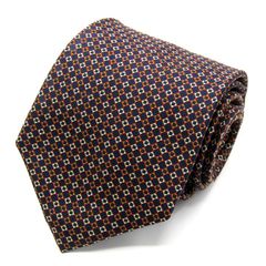 ジュンアシダ ブランド ネクタイ ドット 格子柄 小紋柄 シルク 日本製 PO メンズ ネイビー jun ashida 【中古】