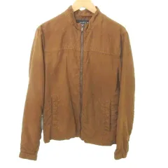 ザラ ZARA ジャケット 無地 ジップアップ スエード 厚手 Mサイズ 茶 ブラウン