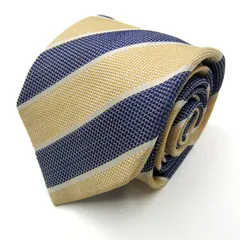 オリヒカ ブランド ネクタイ ストライプ柄 格子柄 シルク PO メンズ ネイビー ORIHICA 【中古】