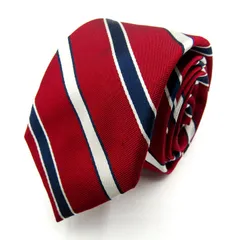 スーツセレクト ブランド ネクタイ ストライプ柄 グラデーション シルク PO メンズ レッド SUIT SELECT 【中古】