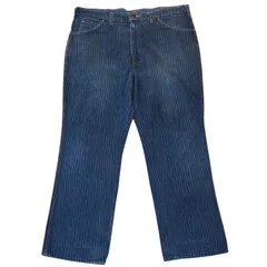 USA製 80s Dickies Stripe Denim ディッキーズ ストライプデニム w36 L30 Indigo インディゴ ハリ抜き 古着