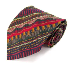 ミッソーニ ブランド ネクタイ ストライプ柄 総柄 幾何学模様 シルク イタリア製 PO メンズ ネイビー Missoni 【中古】