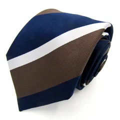 スーツセレクト ブランド ネクタイ ストライプ柄 グラデーション シルク PO メンズ ブラウン SUIT SELECT 【中古】