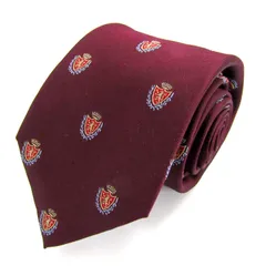 スーツセレクト ブランド ネクタイ 小紋柄 紋章柄 シルク PO メンズ ワインレッド SUIT SELECT 【中古】