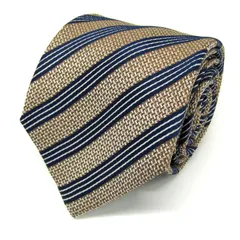 スーツセレクト ブランド ネクタイ ストライプ柄 格子柄 グラデーション シルク PO メンズ ベージュ SUIT SELECT 【中古】