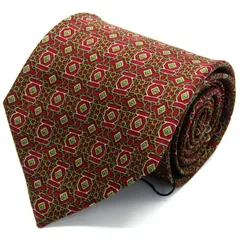 フランコバレンチノ ネクタイ ブランド 総柄 シルク 未使用品 PO メンズ レッド FRANCO VALENTINO