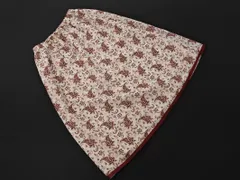 L'EST ROSE レストローズ 総柄 Aライン 台形 スカート 白ｘボルドー ■◇ レディース