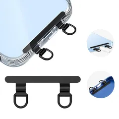 【新品】 スマホ ストラップホルダー 2口タイプ ストラップホルダー 浮きにくい湾曲設計 傷防止フィルム付き ステンレス製0.4mmの超薄型金属製タグパッチ 携帯ストラップホルダー 落下防止 首掛け 斜めがけ 肩掛け 首かけ 携帯ストラップ iphone  0