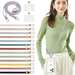 【新品】 [JMcase] スマホストラップ ショルダー 約70cm～約135cm 長さ調節可能 ストラップ 1本+透明タグパッチ2枚入り ネック ストラップ スマホストラップ 斜めがけ ネックストラップ 携帯ストラップ ショルダー スマホ/iPhone  1