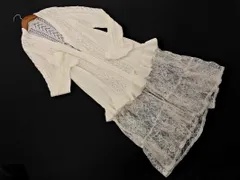 axes femme アクシーズファム フェイクレイヤード レース ロング カーディガン sizeF/白 ■◇ レディース