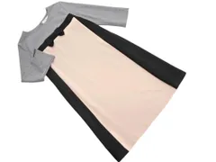 GALLERY VISCONTI ギャラリービスコンティ Iライン ワンピース グレーｘ黒ｘベージュ ■◇ レディース