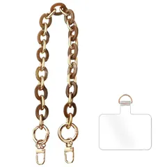 【新品】 [Turkalla] スマホストラップ チェーン ハンドストラップ リストストラップ 樹脂素材 軽量 お洒落 メタル金属リング 丈夫さ 耐久性 携帯ストラップ iPhoneストラップ 紛失・忘れ物防止 全機種対応 30cm携帯手首ストラップ+タグパッ