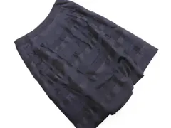 TRANS WORK トランスワーク 大きいサイズ ボーダー Aライン 台形 スカート size44/紺 ■◇ レディースのサムネイル