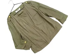 NATURAL BEAUTY BASIC ナチュラルビューティーベーシック ノーカラー ジャケット sizeS/カーキ ■◇ レディース