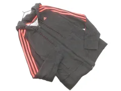 adidas アディダス ロゴ ジップアップ パーカー sizeL/黒ｘピンク ■◇ レディース