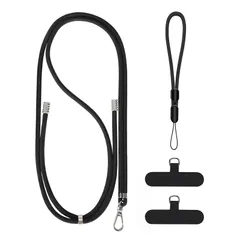 【新品】 2個 多機能 スマホストラップ 携帯用 繊維ストラップ ホルダー 2枚入り 肌に優しい 合金バックル 長さ調節可能 360°回転でき 高耐久設計 落下防止 紛失防止 盗難防止 散歩 通勤 通学 旅行 ブラック 0