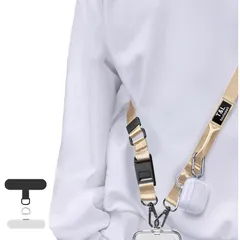 【新品】 スマホショルダー 高級ナイロン素材 瞬時の着脱 マグネット式バックル 斜めがけ 首掛け 肩掛け 携帯 ストラップ スマホストラップ 長い 長さ調節可能 ストラップ 1本 タグパッチ2枚入り ストラップ ショルダーストラップ ロング ネックストラッ 1