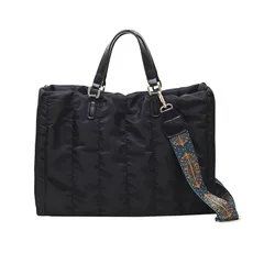 【特価商品】ナイロン 斜め掛け 肩掛け a4対応 防水 キルティング カバン 大容量 マザーズバッグ 大きめ おしゃれ ショルダーバッグ 軽量 2way 通勤 レディース 人気 トートバッグ 旅行 DORIS] お出かけ & プレゼント [NICOLE ブラッ