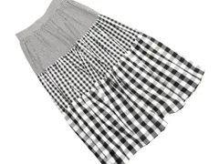 BEAMS HEART ビームスハート 切替 ギンガムチェック スカート 白ｘ黒 ■◇ レディース