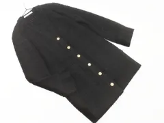 ZARA ザラ ツイード ノーカラー コート sizeM/黒 ■◇ レディース