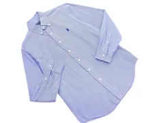 POLO RALPH LAUREN ポロ ラルフローレン ストライプ ボタンダウン シャツ sizeS/青 ■◇ メンズ