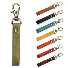 【新品】 [CIBOLA] 高級牛革 本革ミニスマホストラップ ショートストラップ 取り外し可 落下防止 紛失防止 携帯ストラップ レザー 上品 (オリーブ色×レトロ金具) 0