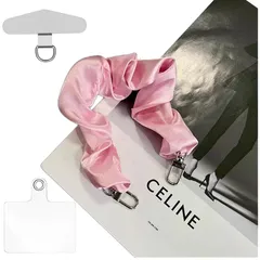 【新品】 [oioiso] スマホストラップ 手首 シュシュ ハンドストラップ おしゃれ かわいい スマホ落下防止 ストラップホルダー 韓国 レディース 女性 携帯ストラップ スマホアクセサリー 手ぶら アタッチメント付き (桜ピンク)