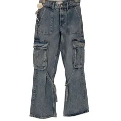 ザラ ZARA ブーツカット フレア ワイド カーゴ デニム パンツ レディース  32