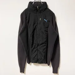 古着 used　puma プーマ　長袖フルジップニット　セーター　ナイロン　ワンポイントロゴ刺繍　スポーツ　Sサイズ【値引き交渉OK！】