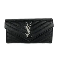 SAINT LAURENT PARIS(サンローランパリ) 長財布 モノグラム ラージフラップ ウォレット 372264 黒 レザー