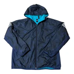  アディダス adidas ナイロンジャケット シャカシャカ ネイビー迷彩 スポーツ サッカー ランニング ジム メンズ サイズM【Z1808】