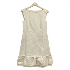 FOXEY(フォクシー) ワンピース サイズ38 M レディース - 29500 ベージュ 半袖/ひざ丈/シルク/ビーズ