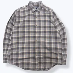90s~ LANDS' END B/D Flannel Shirts 【L】 90年代 2000年代 ランズエンド ボタンダウン フランネル チェック プレイド シャツ グレー 古着 ヴィンテージ
