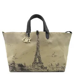 クリスチャン・ディオール Christian Dior トートバッグ トゥジュール ラージ トート キャンバス レザー ベージュ ゴールド金具 リバーシブル  M2820OZBP【中古】