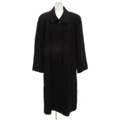 SOEN MODE ステンカラーコート カシミヤ F 黒 ブラック 無地 丸襟 長袖 /JS ■ECC001