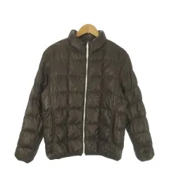 ユニクロ UNIQLO PREMIUM DOWN JACKET ダウンジャケット L 茶 ブラウン スタンドカラー /AO6 ■ECD001