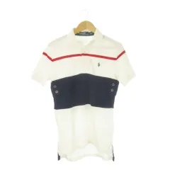 ポロ バイ ラルフローレン Polo by Ralph Lauren ポロシャツ 半袖 鹿の子 XS ボーダー 白 ホワイト /CK8 ■ECD001