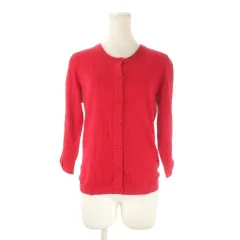 ケイトスペード KATE SPADE live colorfully カーディガン ニット クルーネック 丸首 七分袖 S 赤 レッド /CK55 ■ECD001