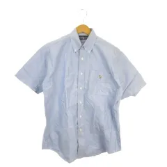 ラルフローレン RALPH LAUREN ボタンダウンシャツ オックスフォード M 青 ブルー 半袖 ポニー刺繍 胸ポケット /MN38 ■ECC001