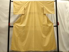 8183 未使用品 薄レモン 色無地 着物 正絹 茶道 法事 抱き茗荷 - メルカリ