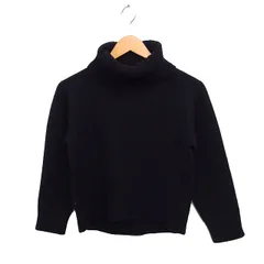 23区 オンワード樫山 タートルネック ニット セーター 長袖 カシミヤ混 ウール 無地 32 ブラック 黒 /F42