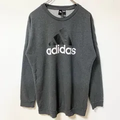 古着 used　adidas アディダス　長袖ビックロゴプリントスウェット　トレーナー　グレー　灰色　Sサイズ【値引き交渉OK！】