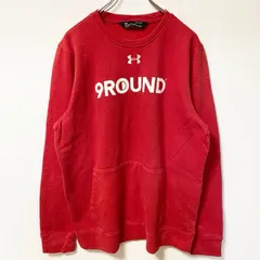 古着 used　UNDER ARMOUR アンダーアーマー　長袖ロゴプリントスウェット　トレーナー　レッド　クルーネック　Mサイズ【値引き交渉OK！】