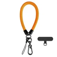 【新品】 [F FUTURE] スマホストラップ ハンドストラップ カメラハンドストラップ ストラップホルダー リストストラップ 落下防止 調整 リングストラップ (オレンジ) 1