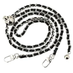 【新品】 [COLSUNOR] チェーン ストラップ レディース 長さ調整可能 高級 クロスボディ ショルダー バッグ スマホ 携帯 ストラップ 紐 カラフル カラバリ 交換用 修理 (ブラック/シルバー) 1