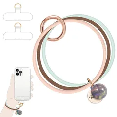 【新品】 [UKON] スマホストラップ 携帯ストラップ 手首 おしゃれな携帯ストラップ シンプル 落下防止 着脱簡単 全機種対応 三色組み合わせ パッチ2枚付き (コーヒー色) 1