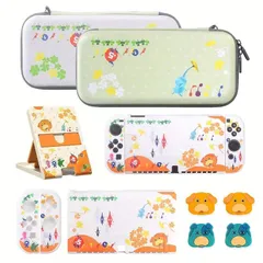 ゲーム機周辺機器 収納バッグ ケース カバー スイッチ 有機Eモデル カバー 卓上スタンド 親指キャップ 4点セット 分体式設計 着脱簡単 耐衝撃 持ち運び便利 旅行用 コンパクト 立てかけ 卓上ホルダー